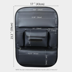 Viaviat large storage pocket holds tablets, snacks, toys for family trips.