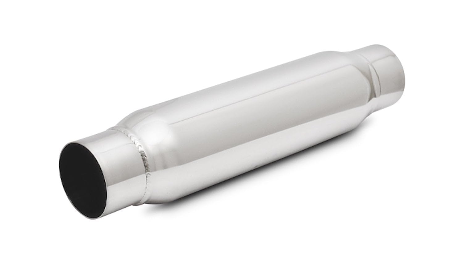 Vibrant Performance 1792 exterior resonator shows rugged stainless shell for durable, aftermarket compatibility.