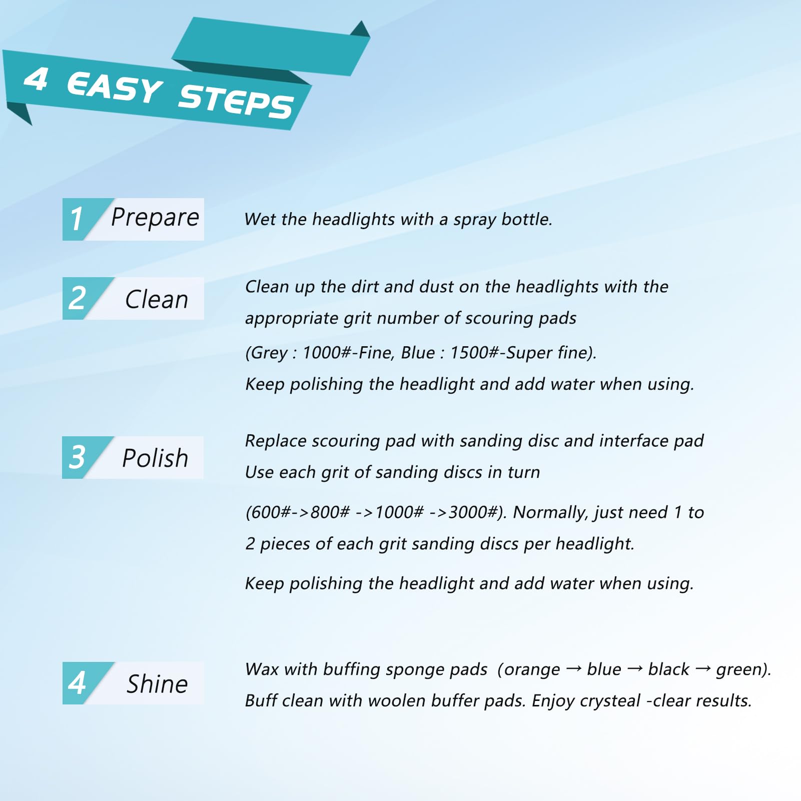 VIBRATITE gray scouring pad P1000 for controlled cleaning.