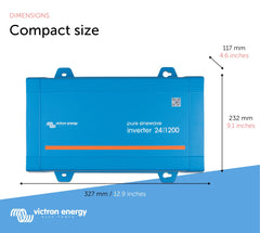Victron Energy VE.Direct port image shows remote monitoring capability.