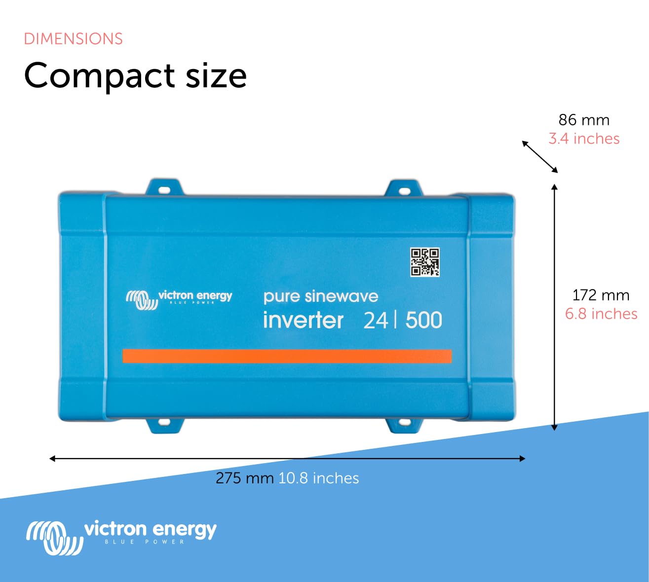 Victron Energy 500VA 24V inverter VE.Direct port for remote monitoring