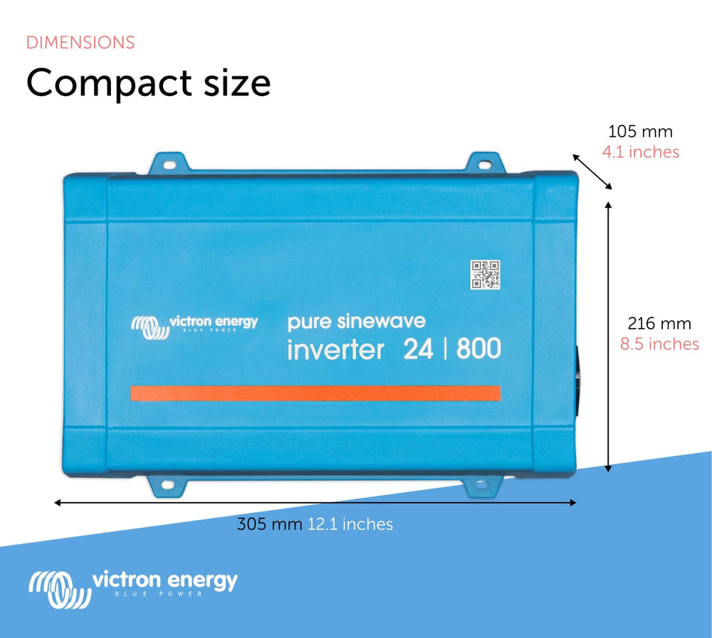 Victron Energy 800VA 24V inverter startup power supports tools and chargers