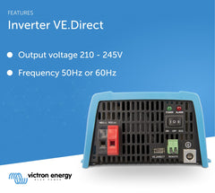 Victron Energy 800VA inverter NEMA 5-15R outlet close-up, ready for use.