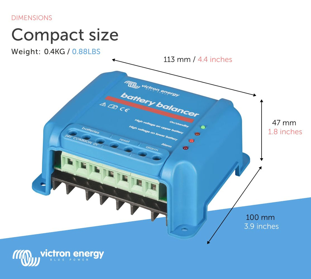 Victron Energy Battery Balancer dual battery comparison highlighting voltage checks