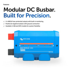 Victron Energy Lynx Distributor bus bars enable clean, organized DC connections for reliable circuits.