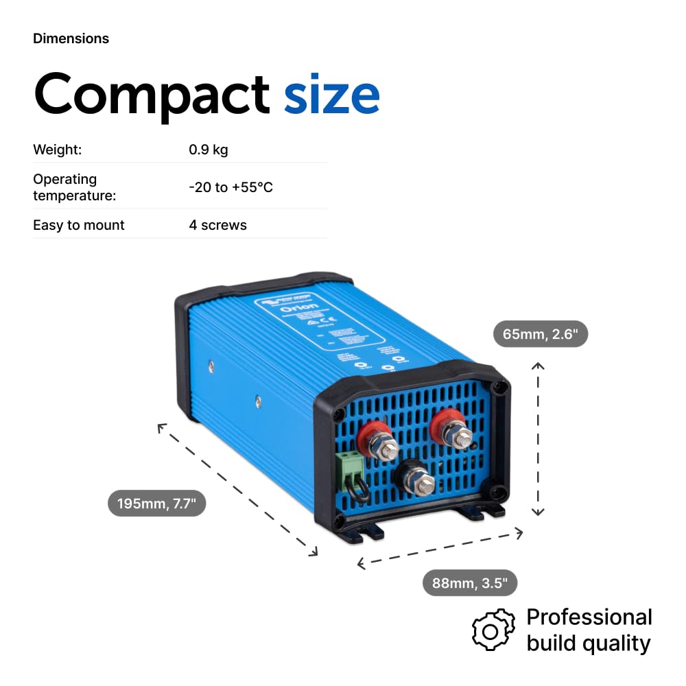 Victron Energy Orion 24V to 12V DC-DC converter installed in a vehicle power system