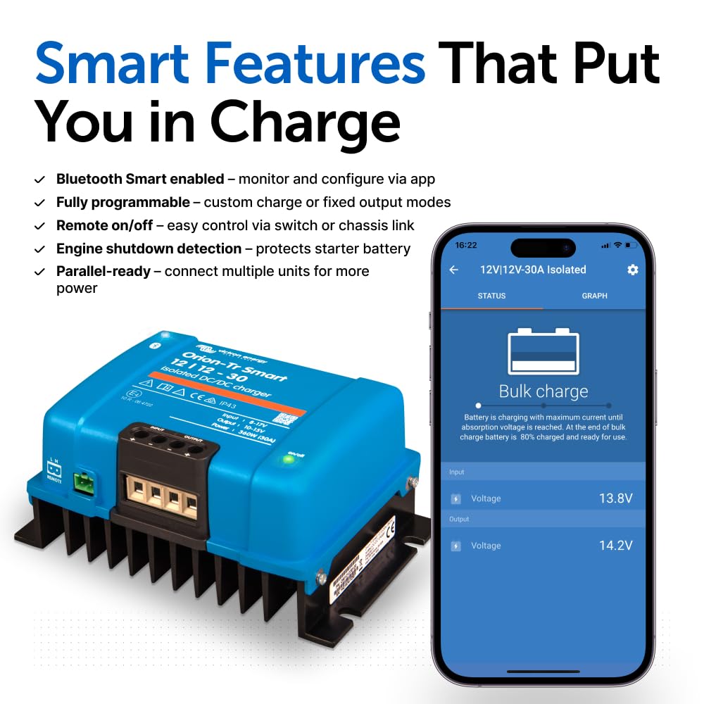 Bluetooth app setup with VictronConnect on a tablet