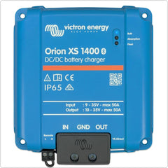 Victron Energy Orion XS 1400 front view, compact design for dual battery setups.