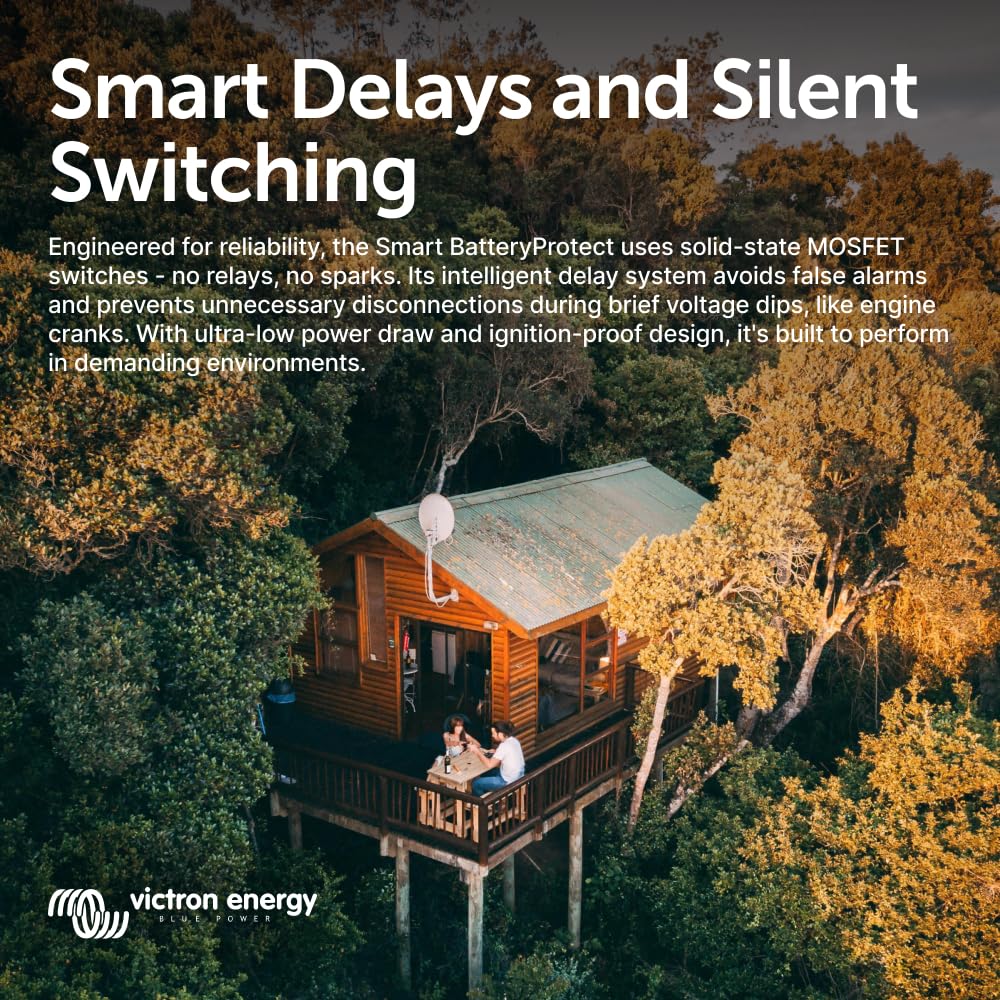 Victron Energy Smart BatteryProtect continuous 65A rating supports steady protection of loads.