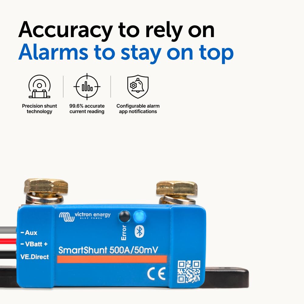 High-precision shunt delivering current, voltage and amp hours with clarity.