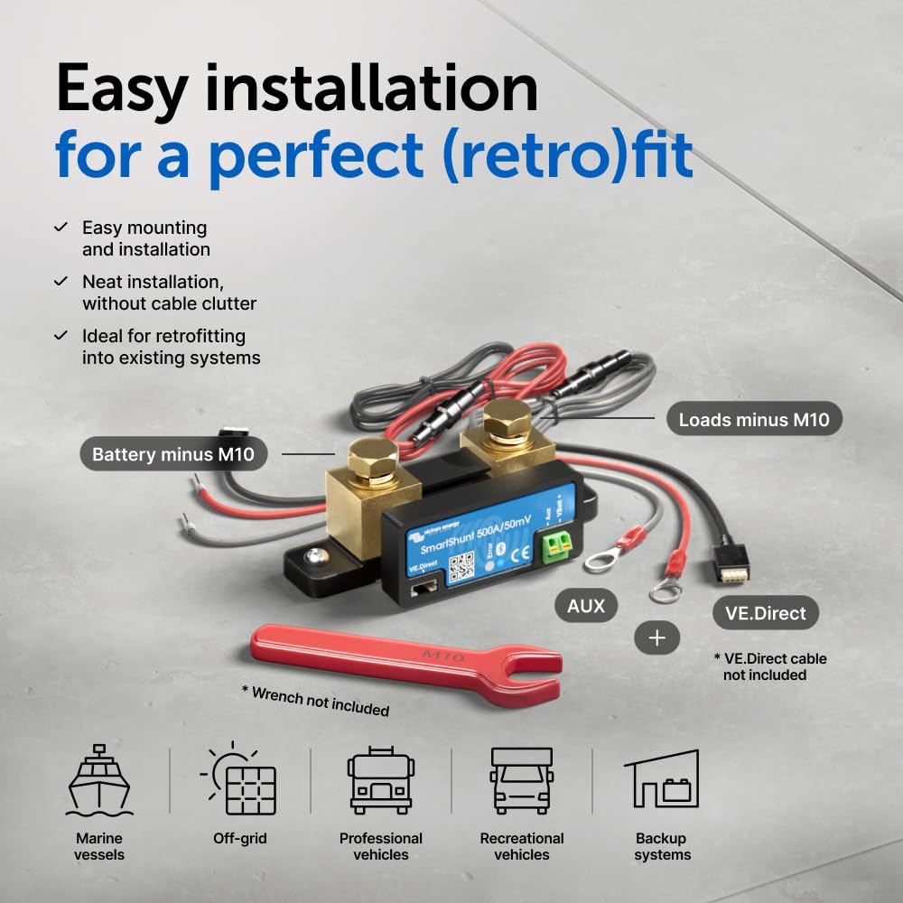 Victron Energy Smart Shunt VRM remote management interface visualization.