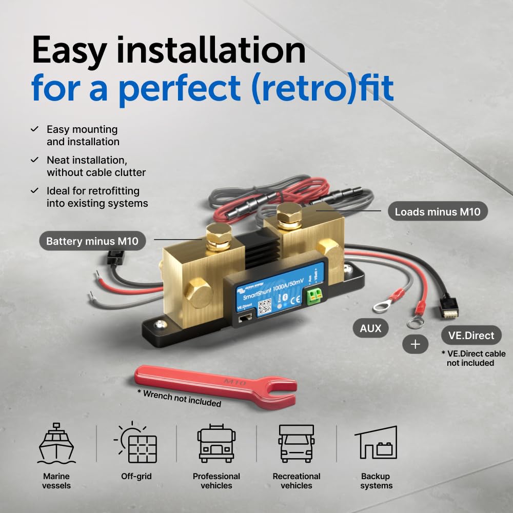 Victron Energy SmartShunt DVCC and VRM remote management through the network.