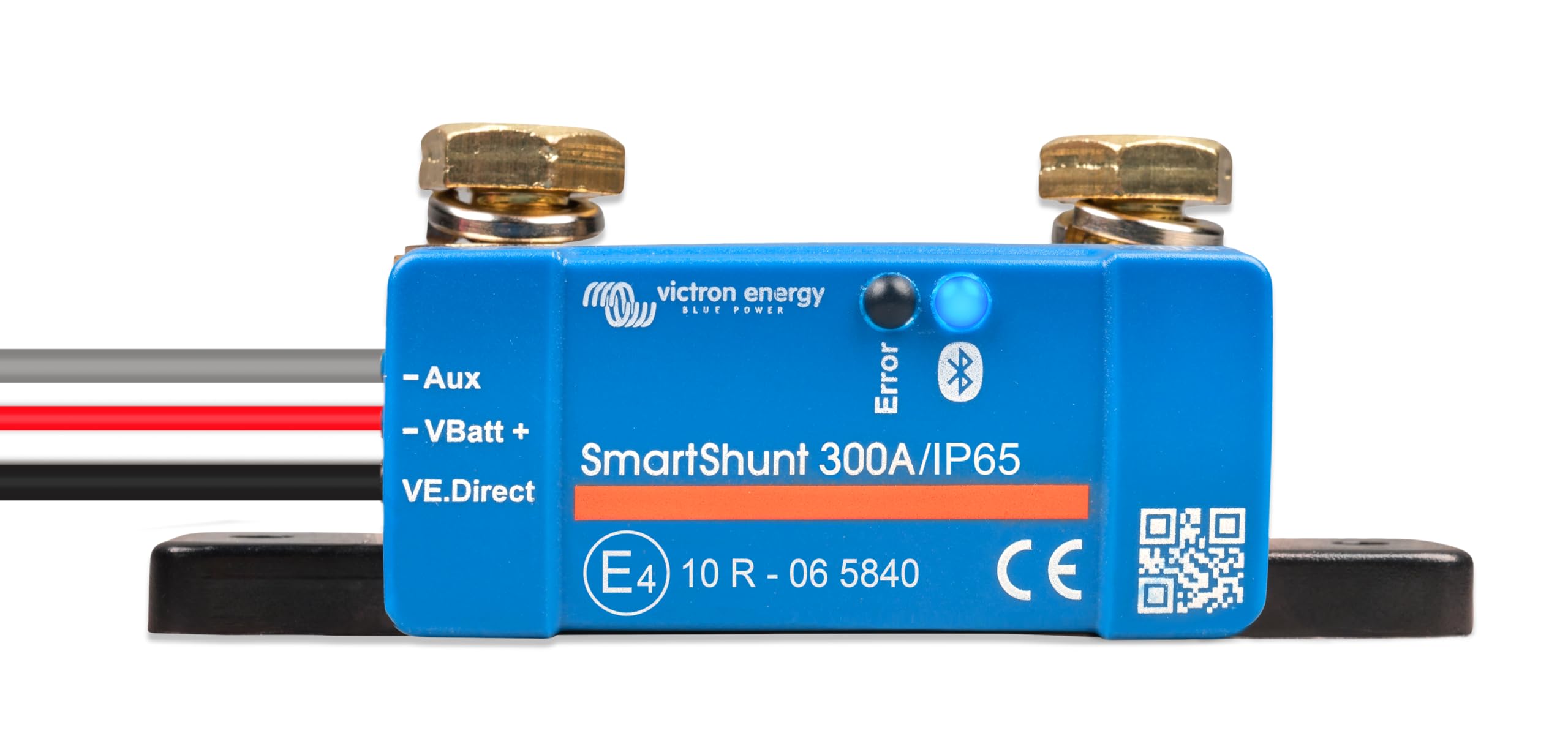 Victron Energy SmartShunt IP65 front view showing rugged outdoor-ready housing