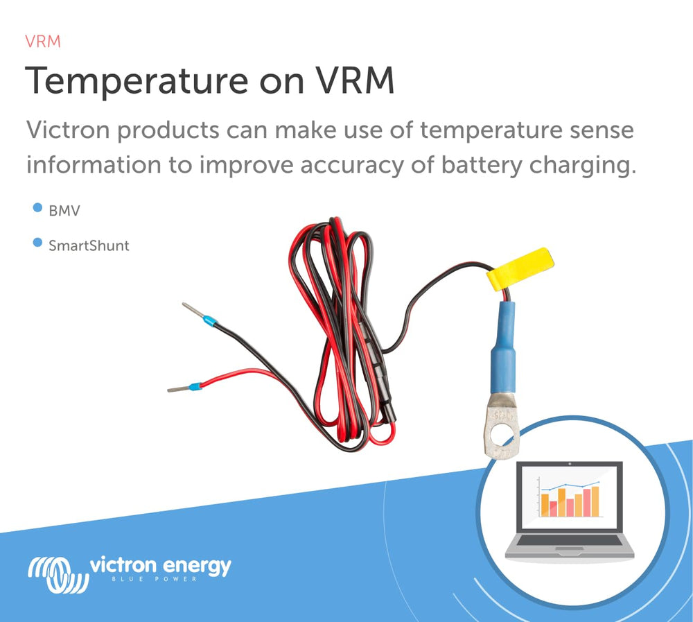Victron Energy temperature sensor for BMV-712 enables precise charging adjustments