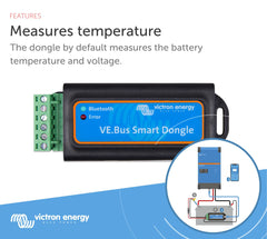 Victron Energy VE.Bus Smart Dongle voltage and temperature sensing in action