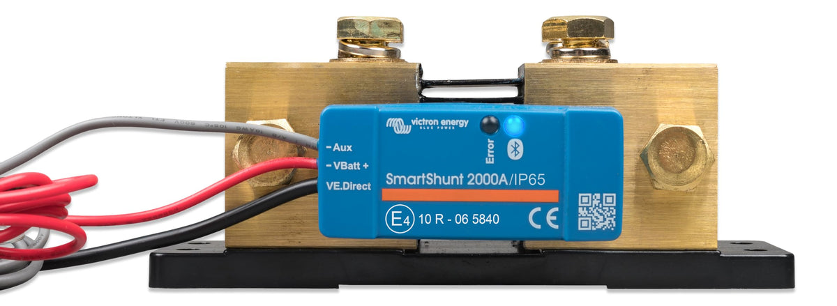 Victron SmartShunt IP65 waterproof design showcased for rugged outdoor use.
