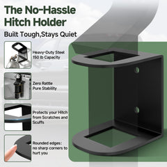 ViewKurM trailer hitch storage supports up to 150 lbs with no wobble.