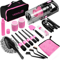 Viewsun 17pcs car cleaning kit vacuum with powerful suction for spotless interiors.
