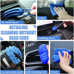Viewsun car cleaning kit cleaning gel captures dust in crevices.