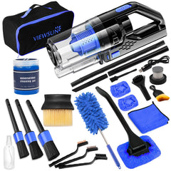 Viewsun vacuum unit demonstrates cordless power for quick interior cleaning.