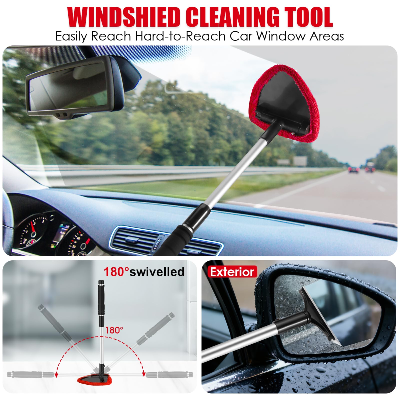 Viewsun detail brush set for precise dusting in vents and crevices.