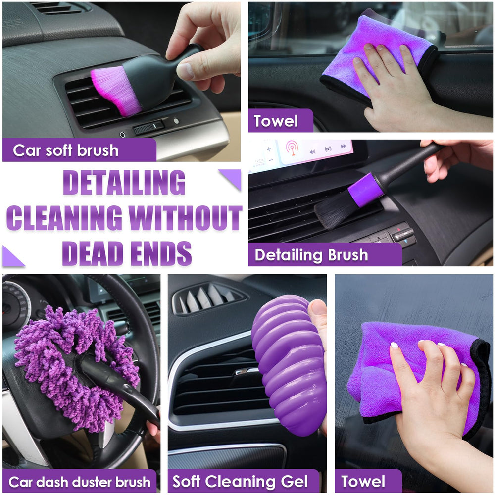 Viewsun detailing brush set for vents, dashboards, and trims