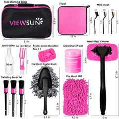 Viewsun windshield cleaner with extendable handle for reach and streak-free windows.