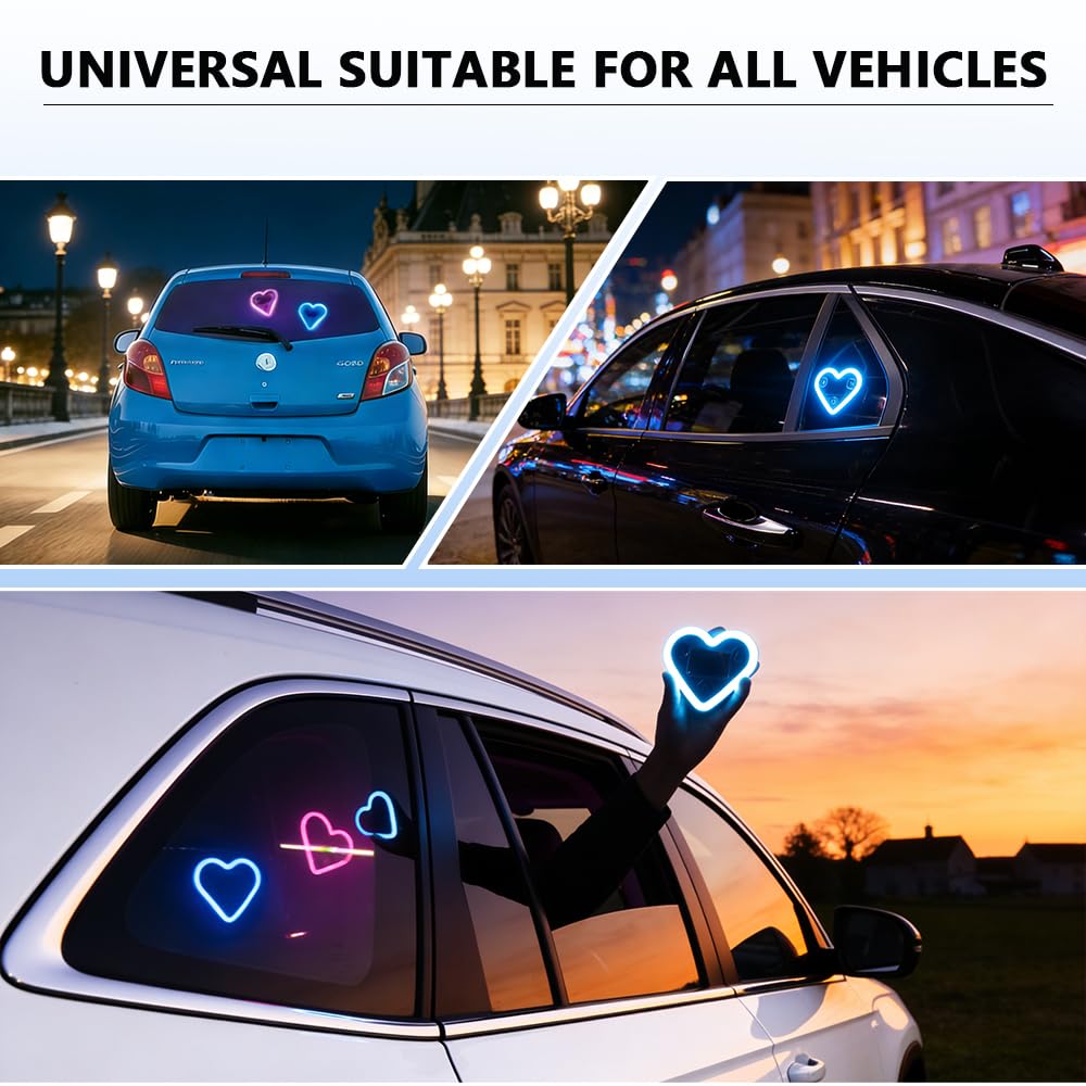 Vigirlc heart light with vibration sensor auto-on for night drives.