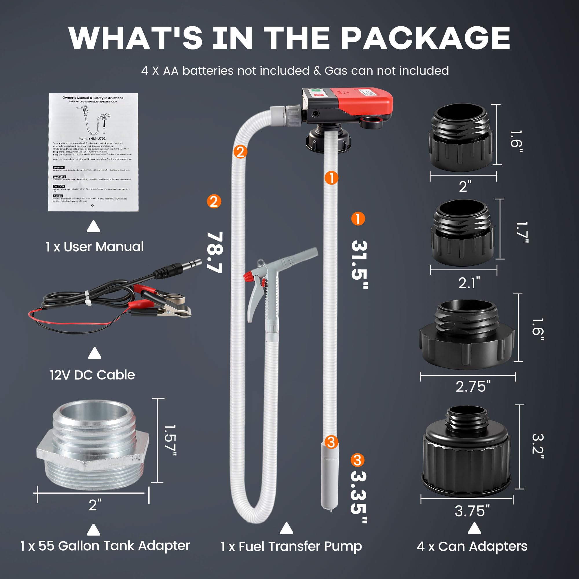 Vigorighter intake hose extended to 31.5 inches reaching deep tanks