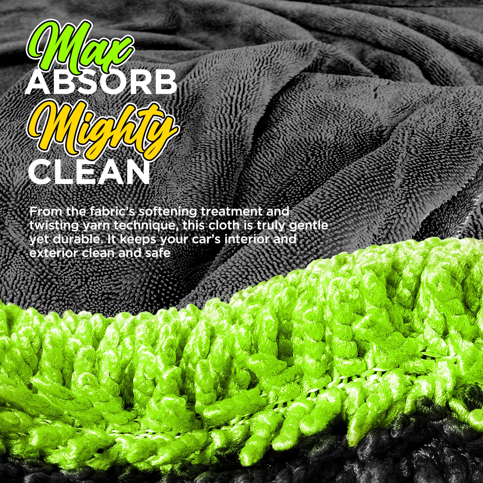 VIGORSHINE microfiber towel delivering streak-free drying after washing the car