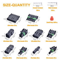 VIGRUE weatherpack connectors with male and female terminals ensure durable waterproof joins