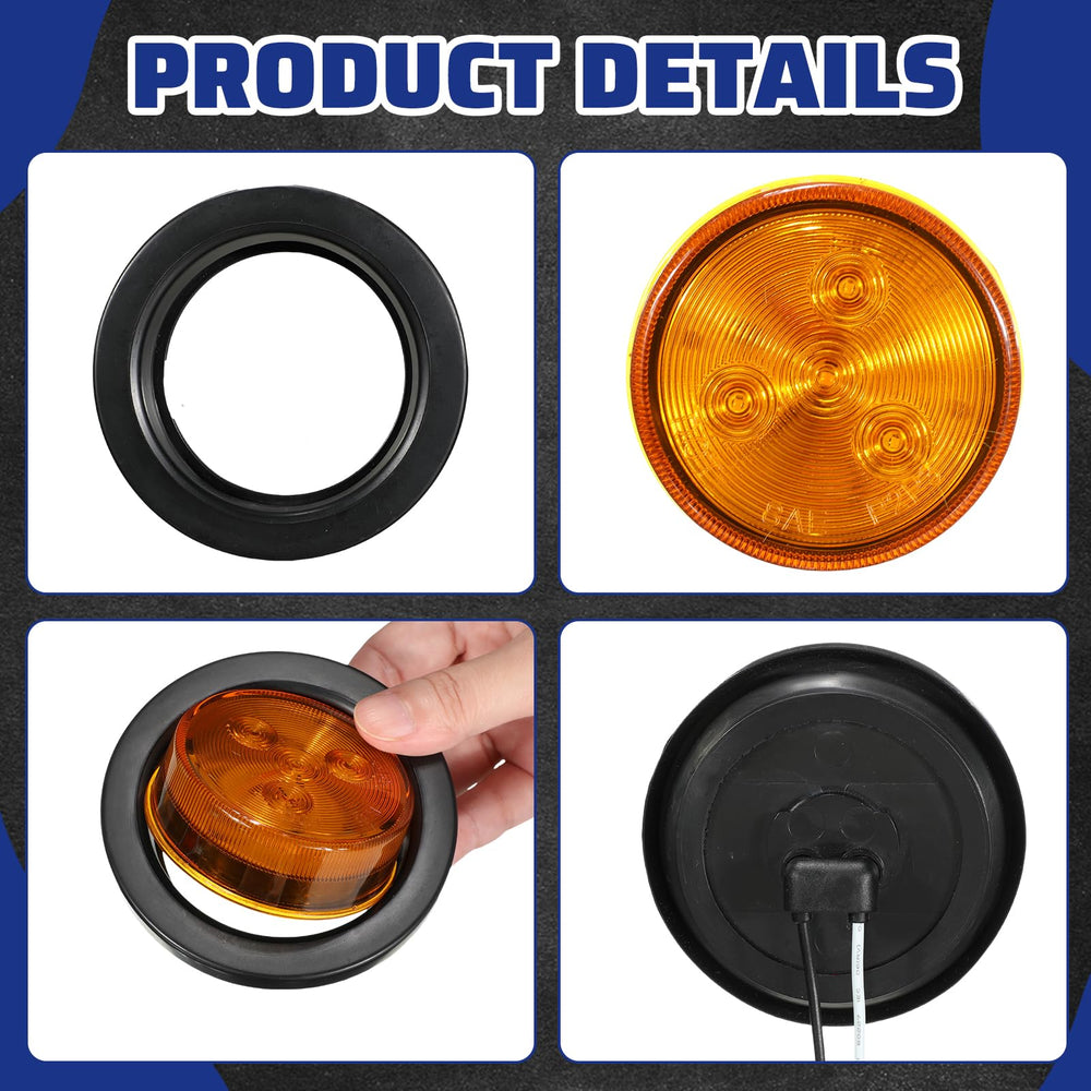 VIHOSE compact 3.5-inch outer diameter marker lights for versatile trailer fit.