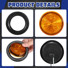 VIHOSE compact 3.5-inch outer diameter marker lights for versatile trailer fit.