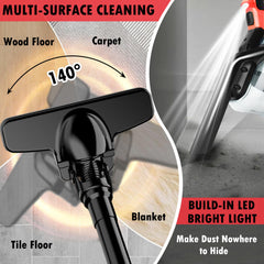 Compact, lightweight handle for easy maneuvering around furniture