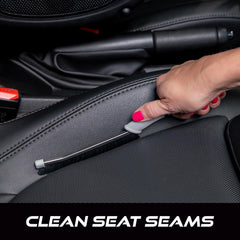 VIKING car detailing brush with medium bristles lifts dirt from seat seams.