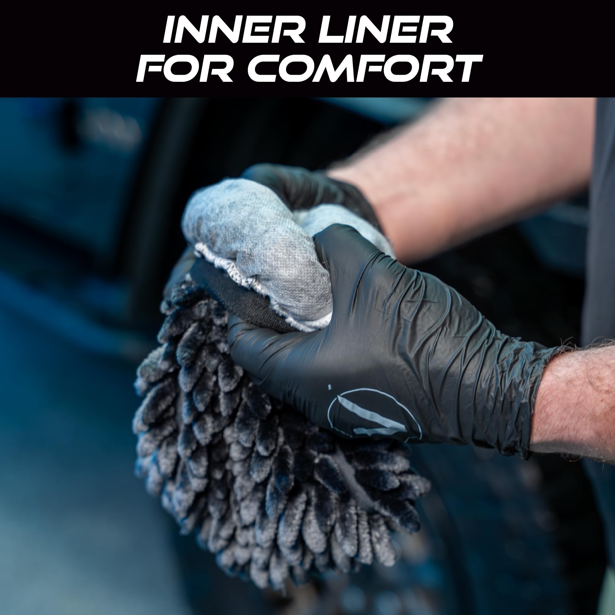 VIKING Car Wash Mitt overlock seams ensure durable use.