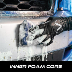 VIKING Mesh Bug Sponge 4x6 features a foam core that holds wash solution for longer scrubbing.