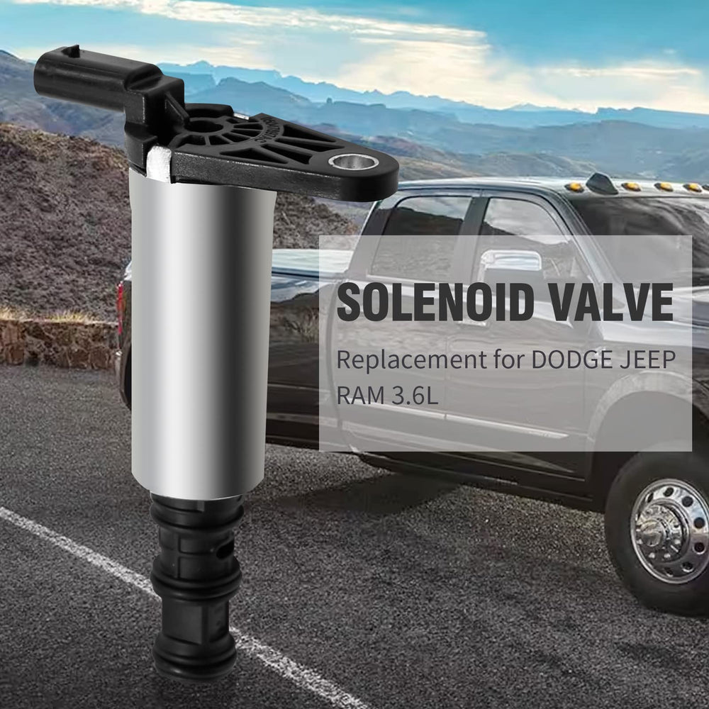 VIKKSAER 05047897AC valve lift solenoid demonstrated for 3.6L engine compatibility.