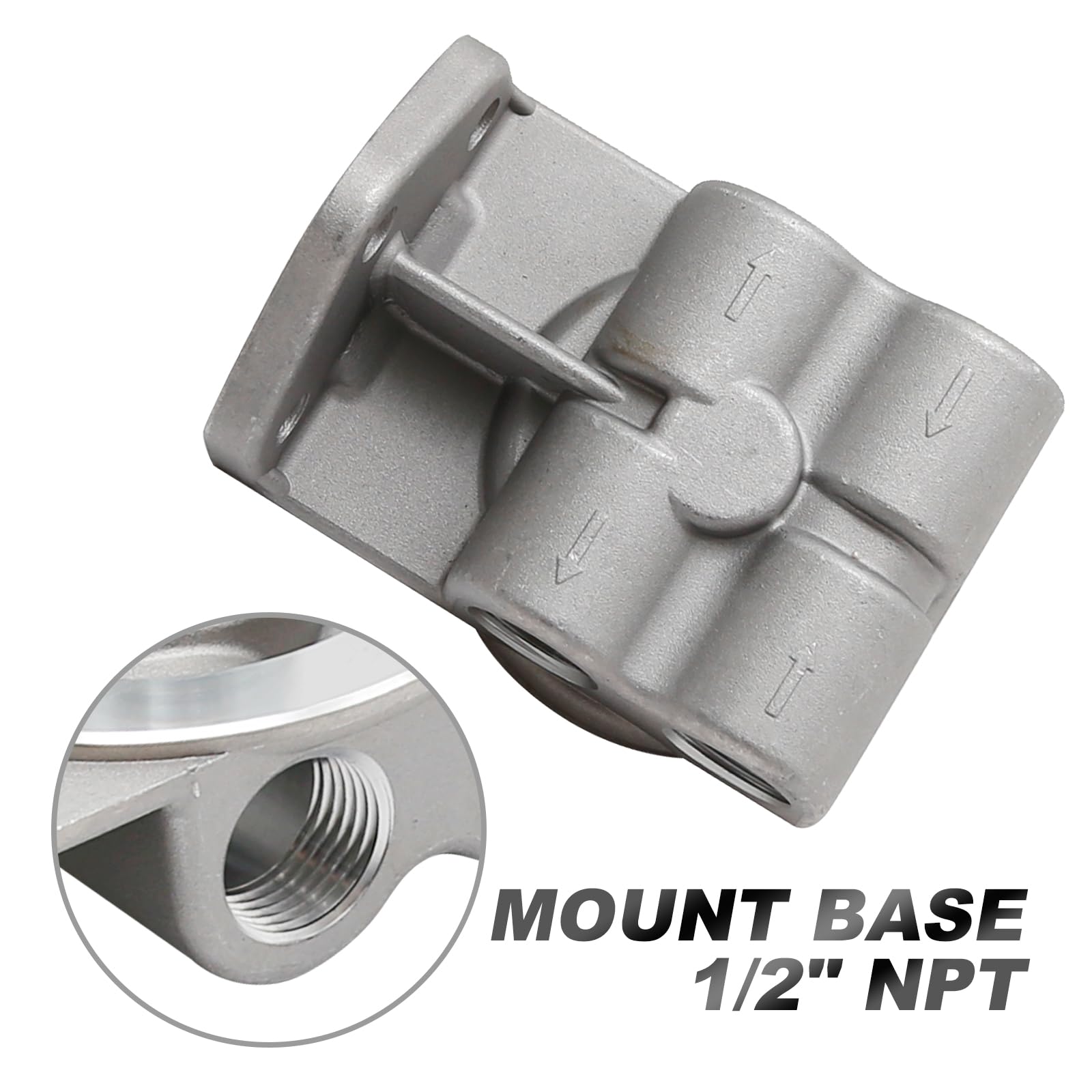 VIKKSAER 1R-0750 inlet and outlet ports enable easy hose routing.
