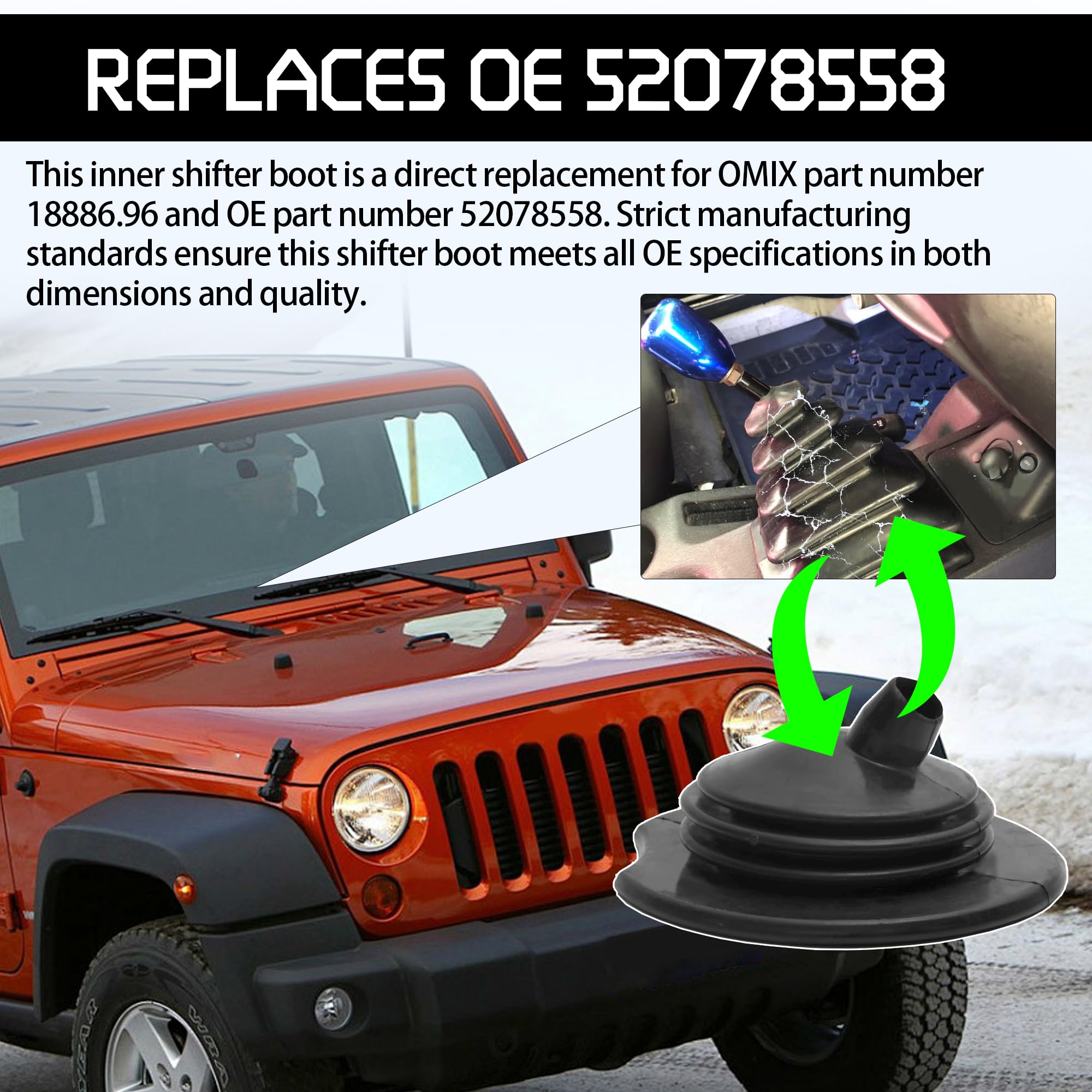 VIKOS soft, flexible rubber boot balances durability with easy installation.