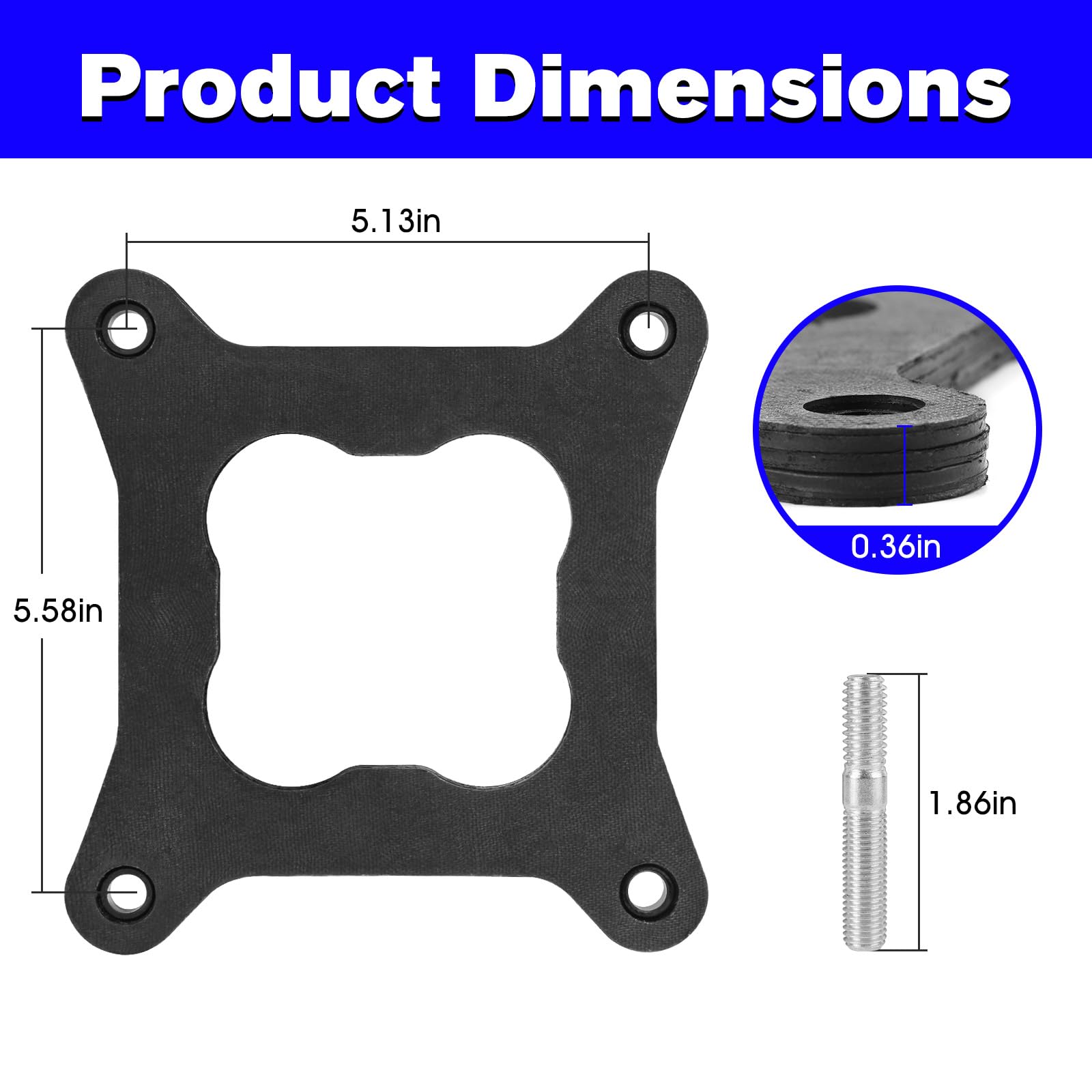 Vilapow 9265 heat insulator gasket on carb enhances heat resistance