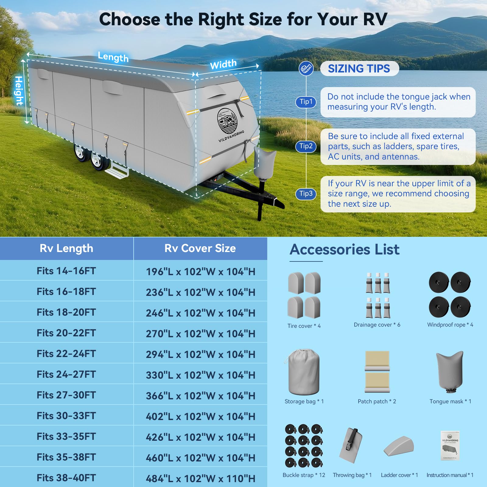 VildVandring gutter and tire protection features safeguard exterior components