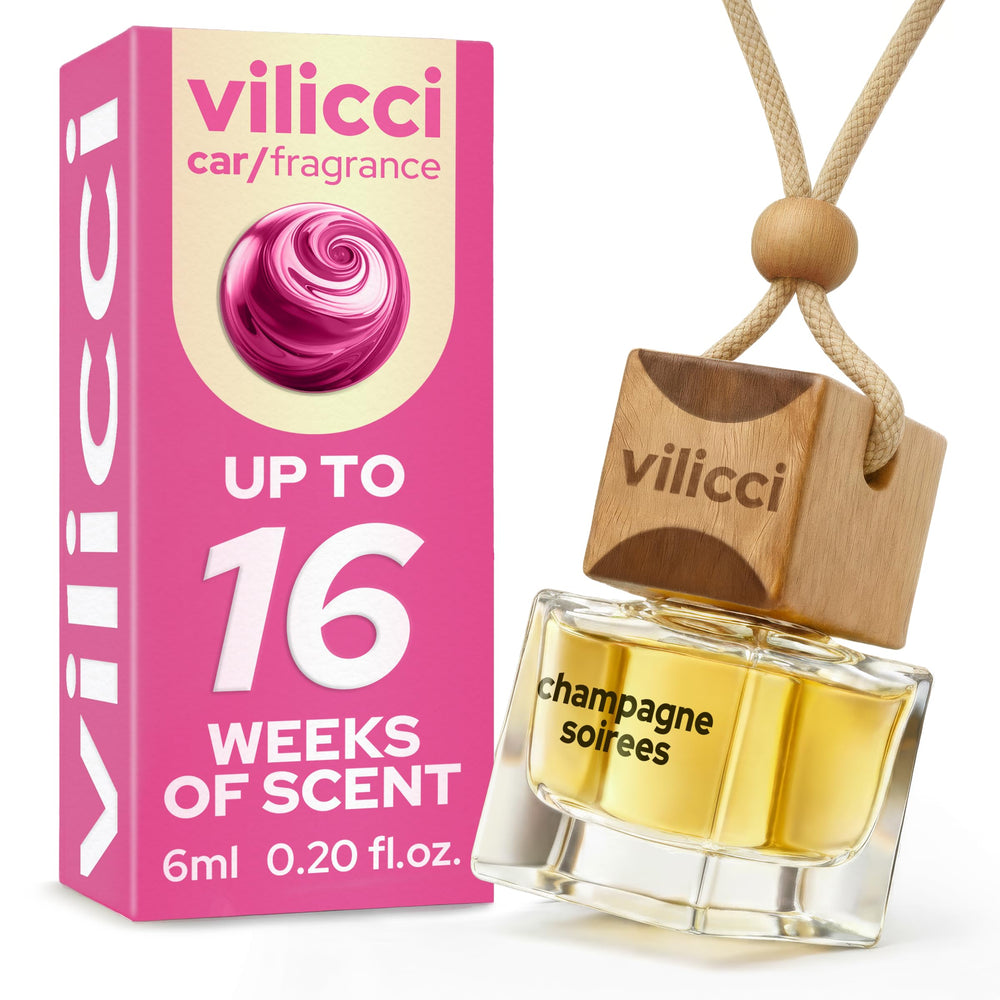 Vilicci Champagne Soirees bottle diffuser for car and home, luxury scent.