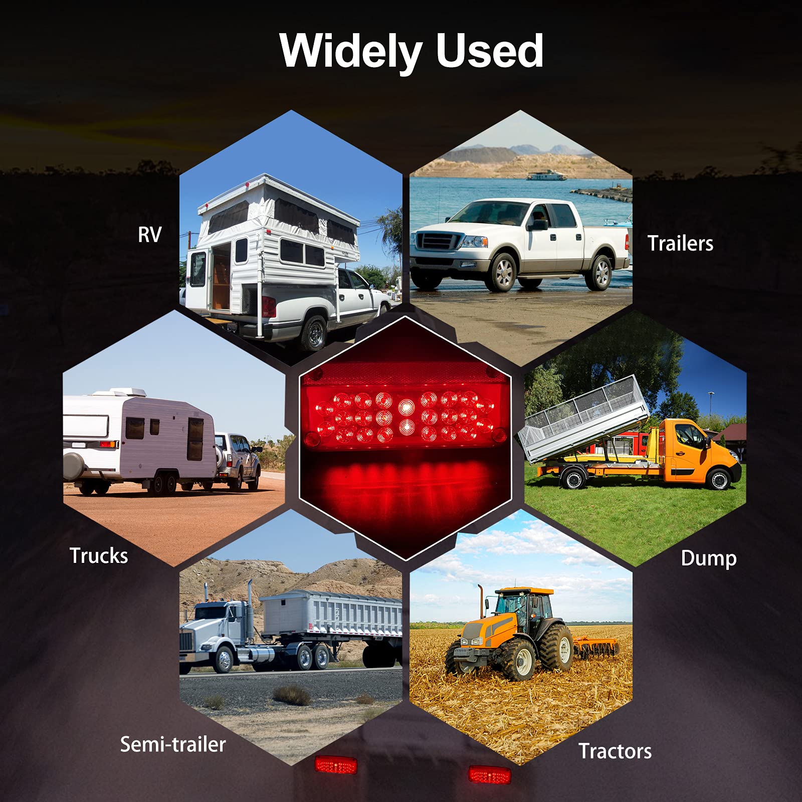 VINAUO 12V universal trailer taillight fits most trailers and RVs