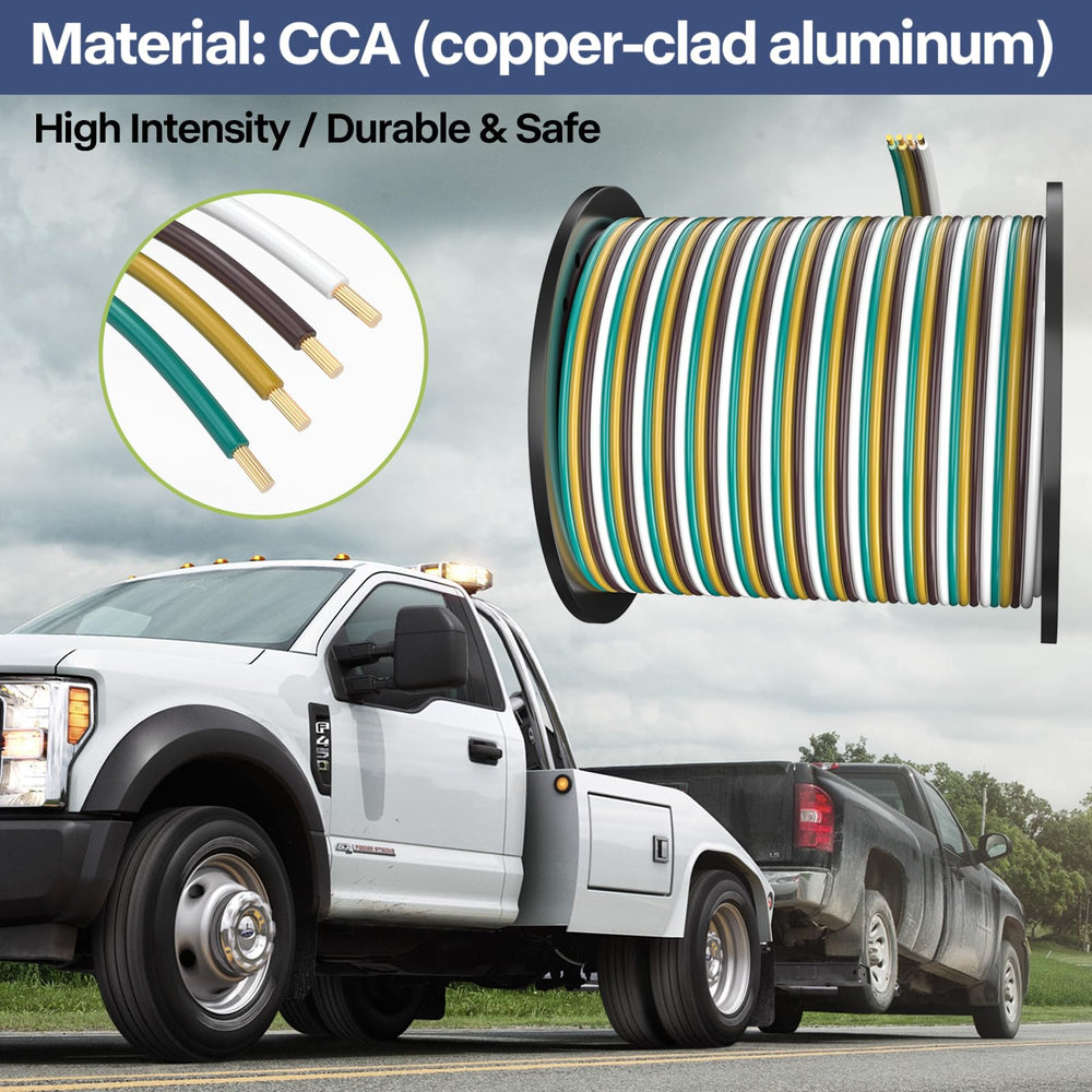Rugged outer jacket on VINAUO trailer wire enduring outdoor use