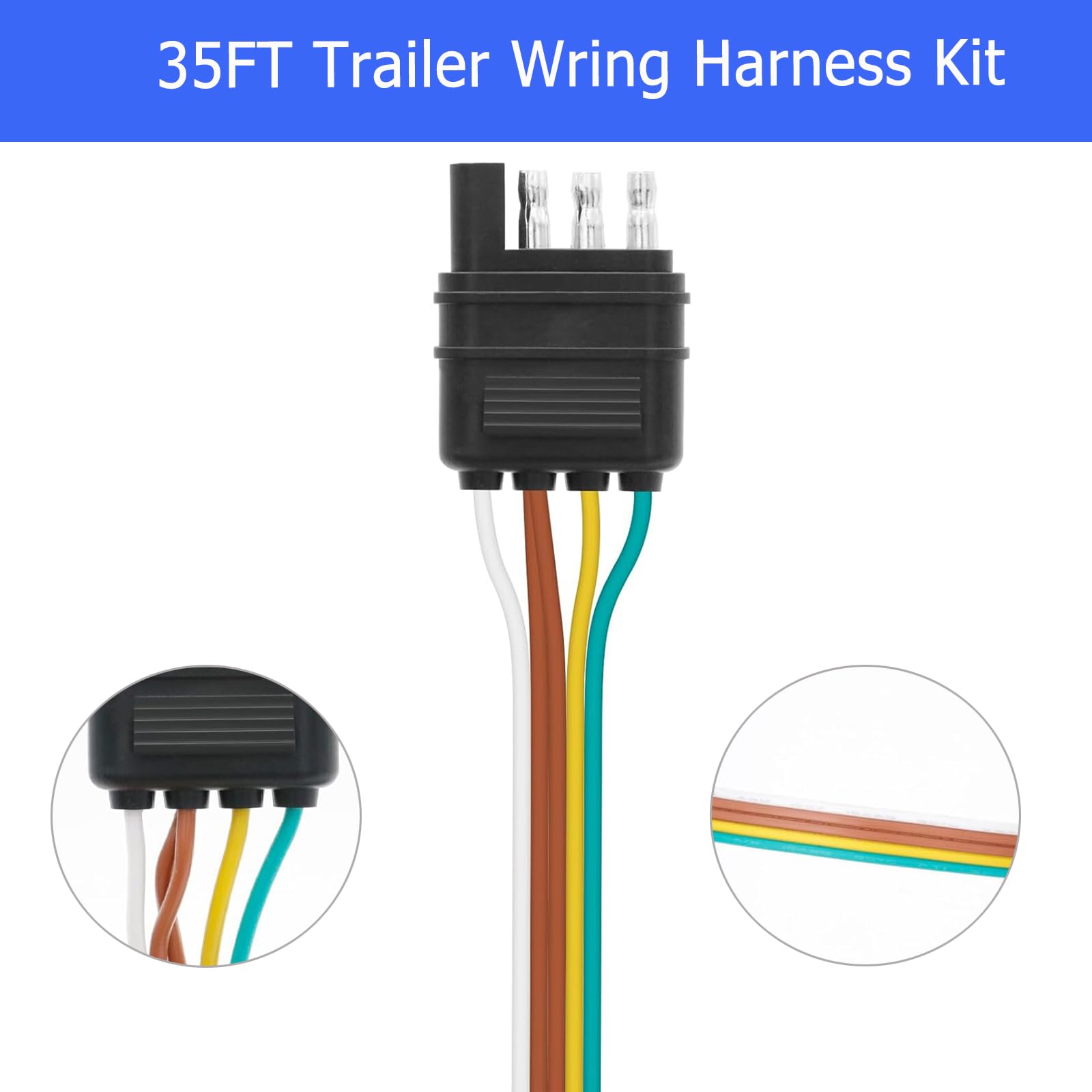 VINAUO harness installation on trailer shows simple extension without splicing.