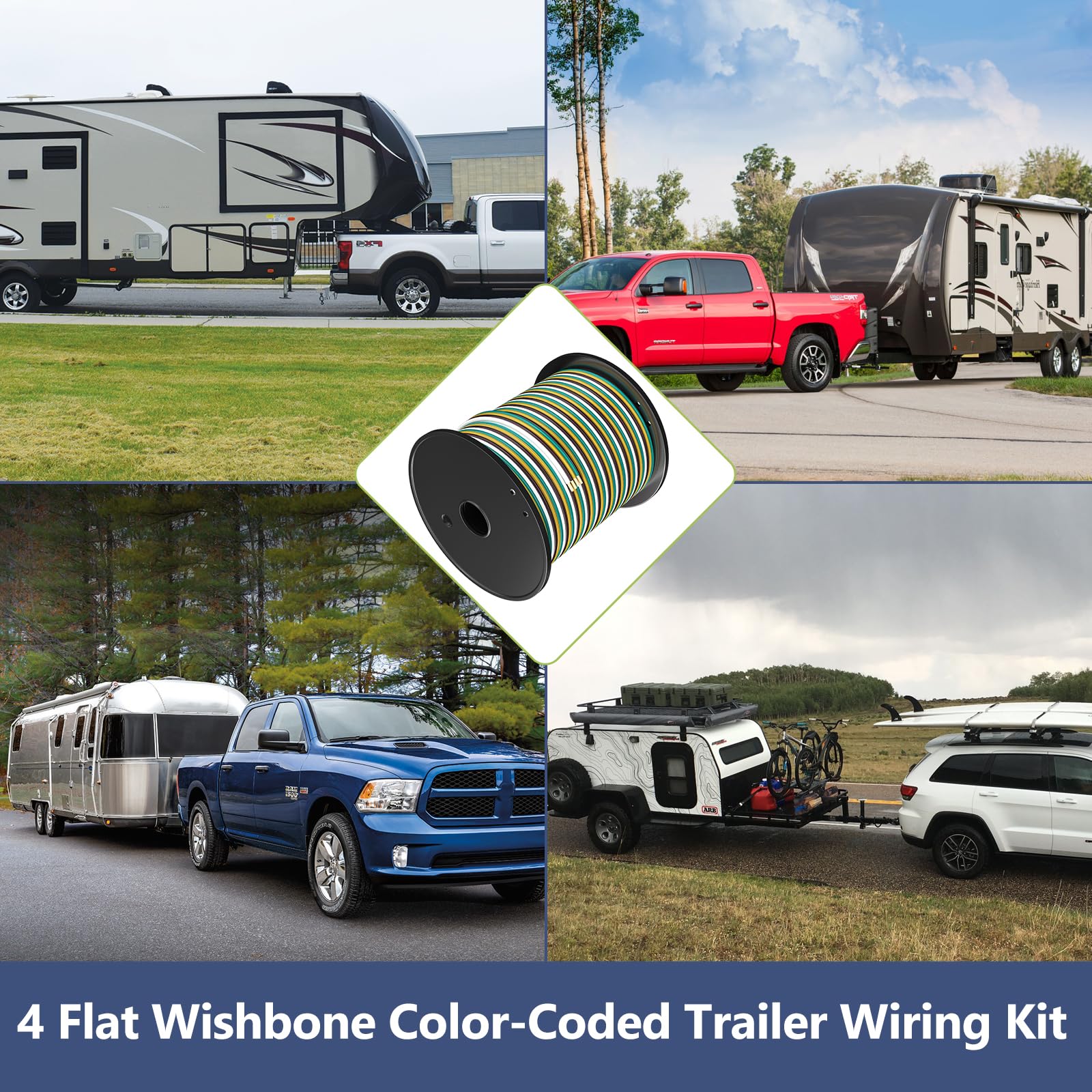 Versatile four-wire VINAUO design for trailers, RVs, campers, and boats