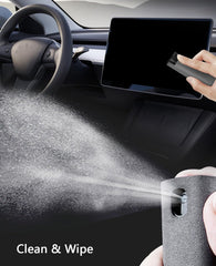 VINBYEE dashboard cleaner application showing gentle wipe on touchscreen area.