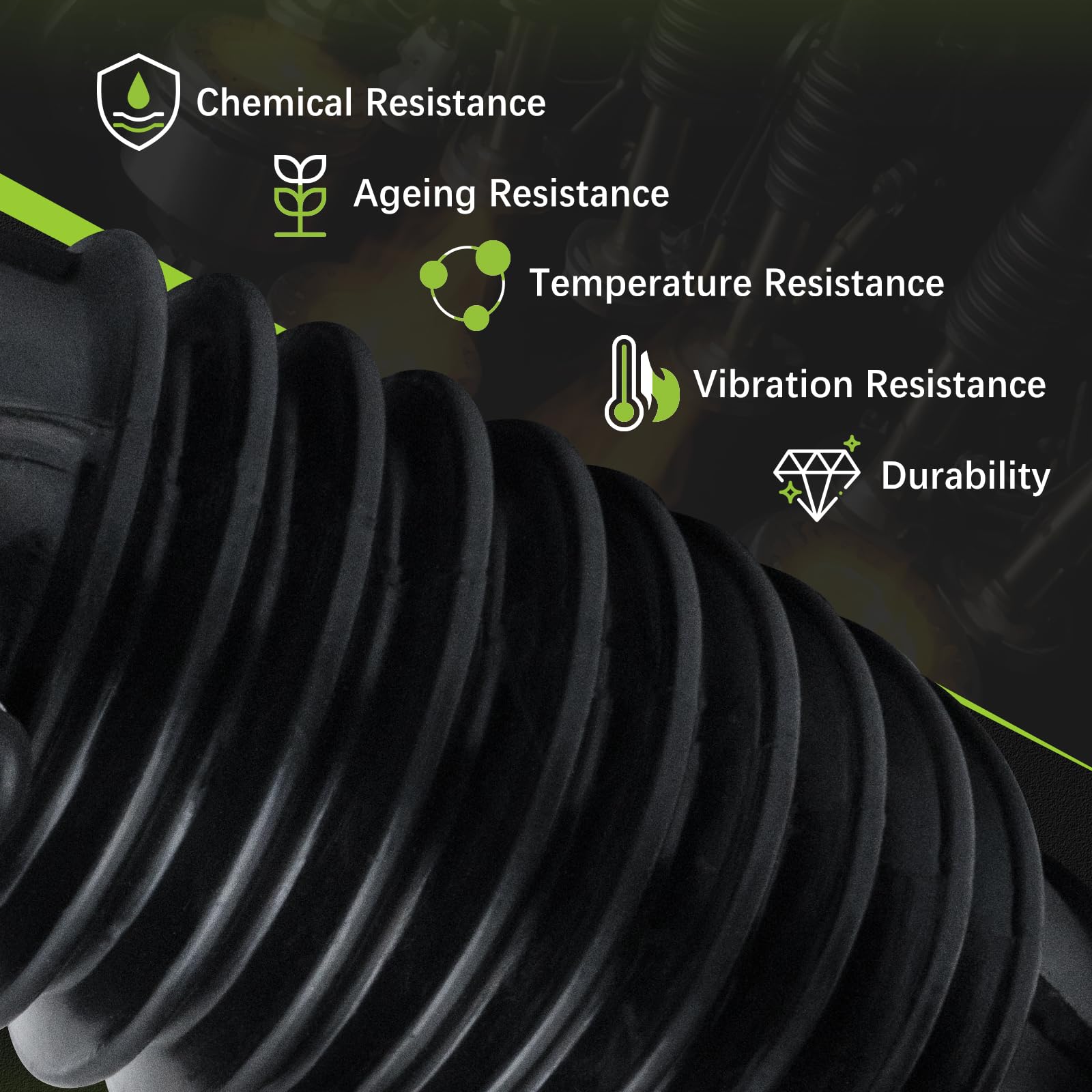 VINMS durable high-temp air hose designed to withstand engine heat