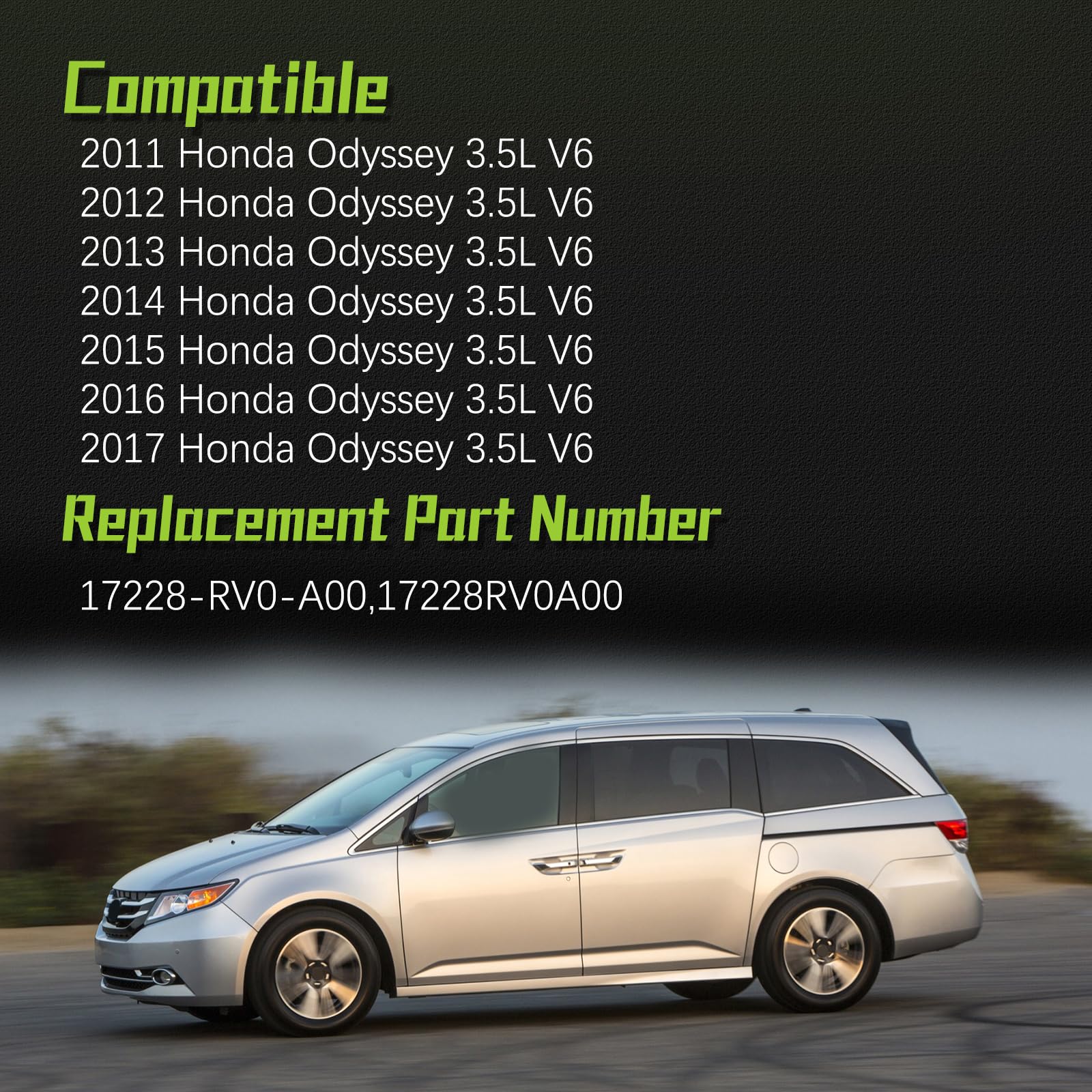 VINMS Honda Odyssey fitment image demonstrates compatibility with 2011 to 2017 models